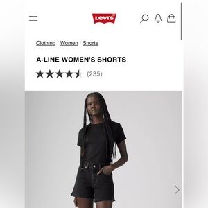 Levi's Black A-Line Women's Denim Shorts